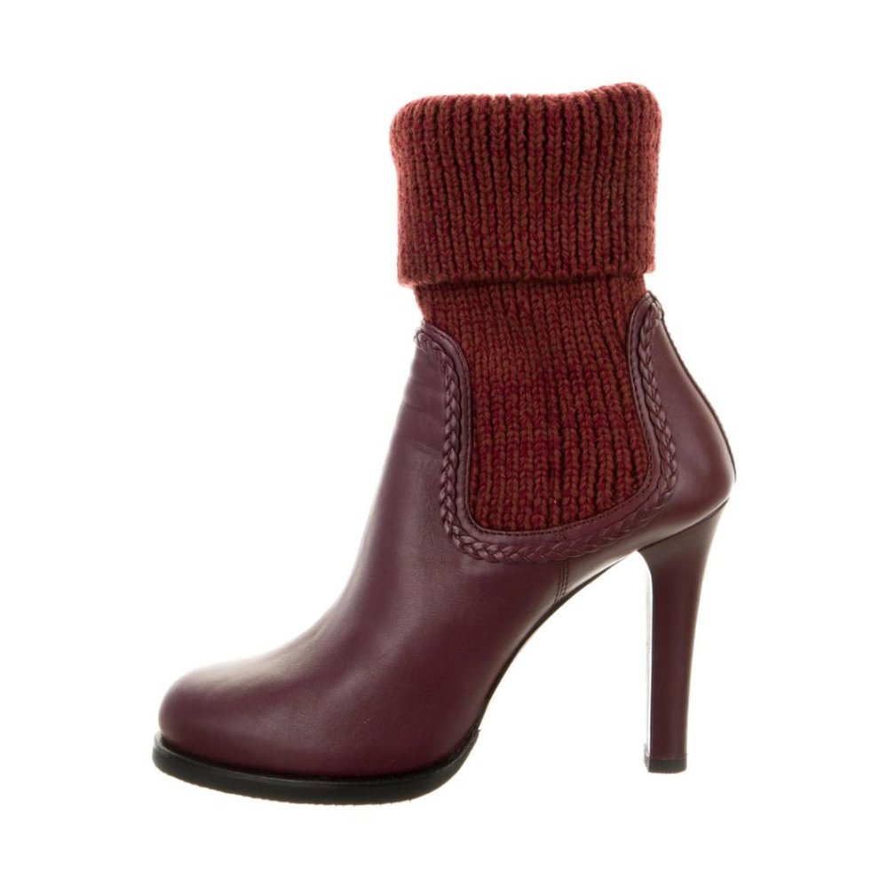 Gucci Leather and Knit Sock Boots